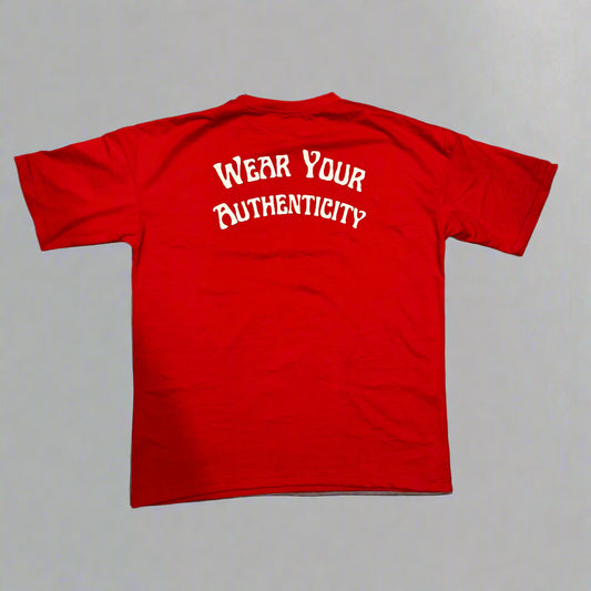 Tailored Portrayal Oversized Red Premium T-Shirt