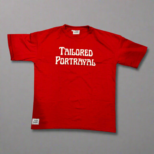 Tailored Portrayal Oversized Red Premium T-Shirt
