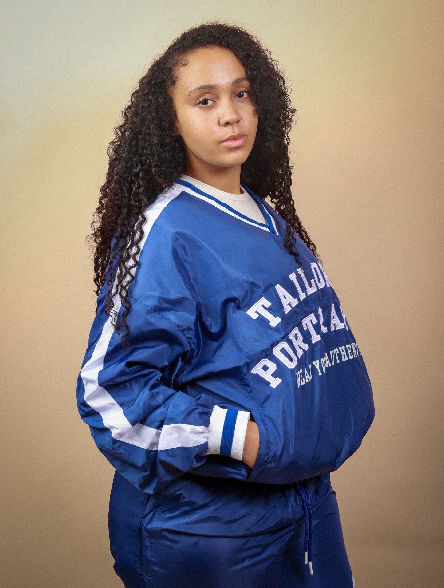 V-Neck Windbreaker Top